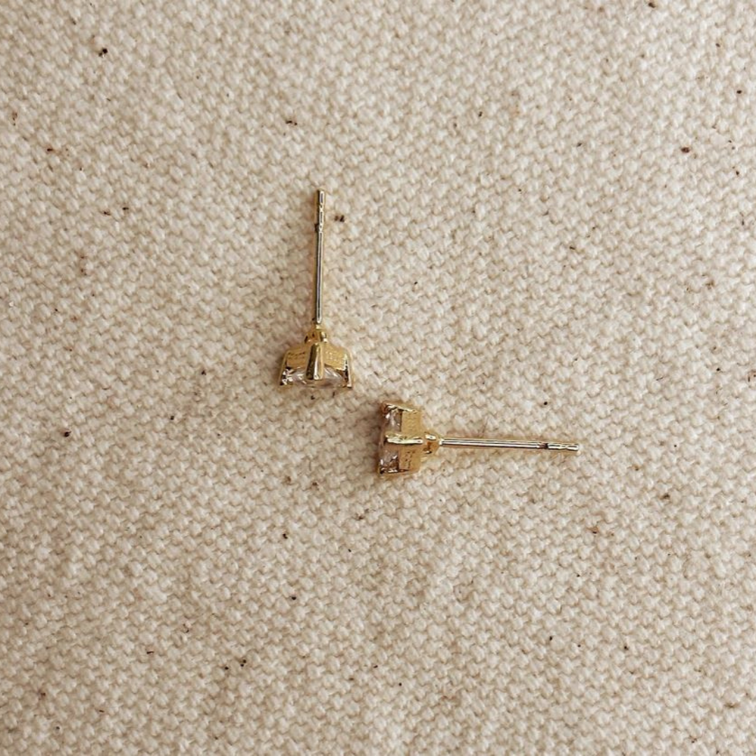 18k yellow gold filled mini triangle stud earrings