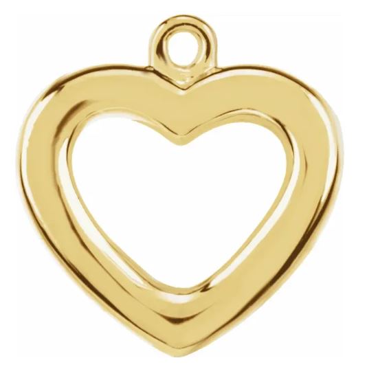 14k yellow gold open heart dangle