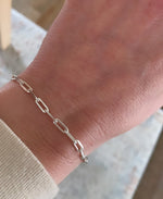 sterling silver paperclip chain bracelet