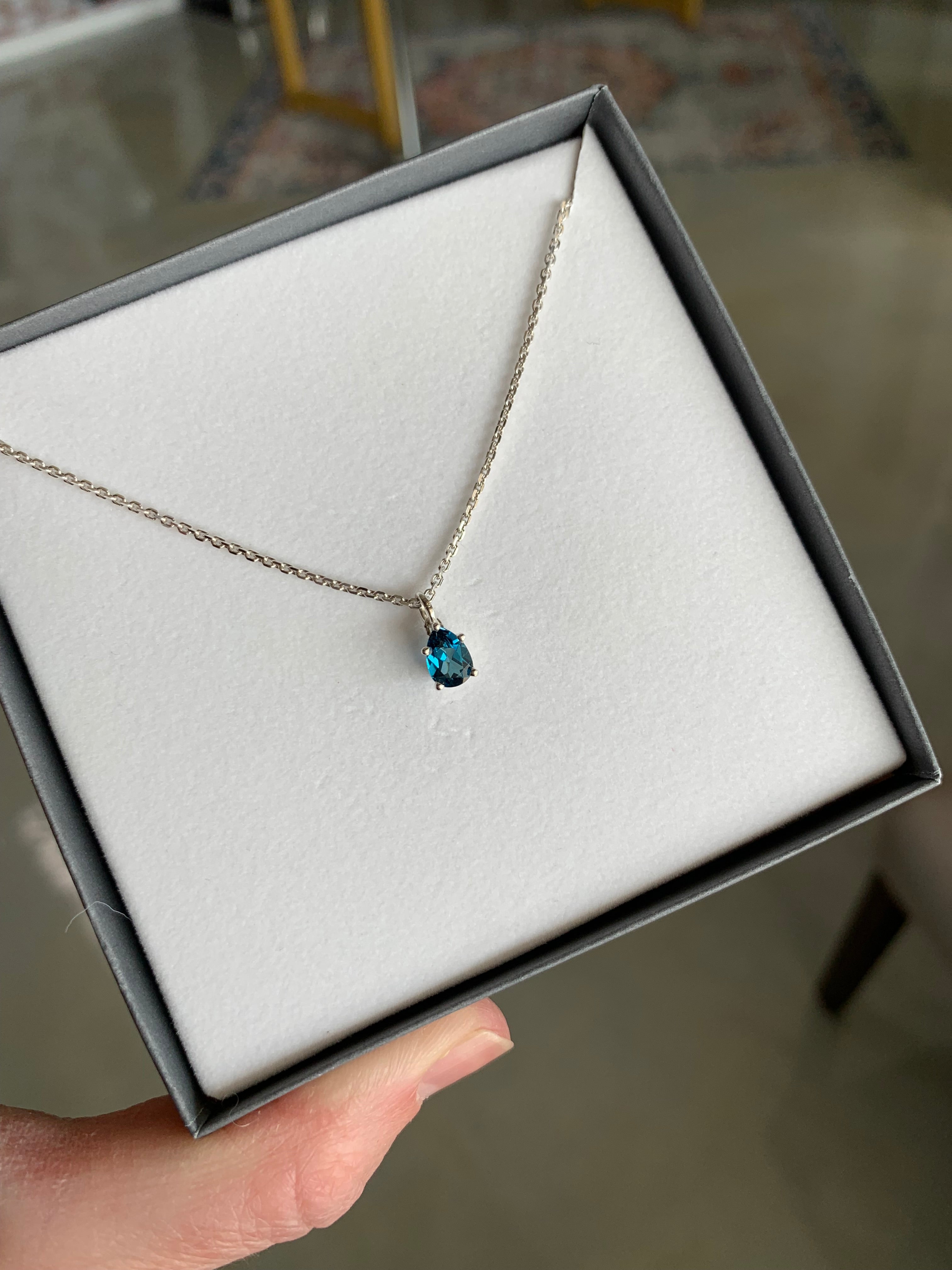 Sterling Silver London Blue Topaz Necklace