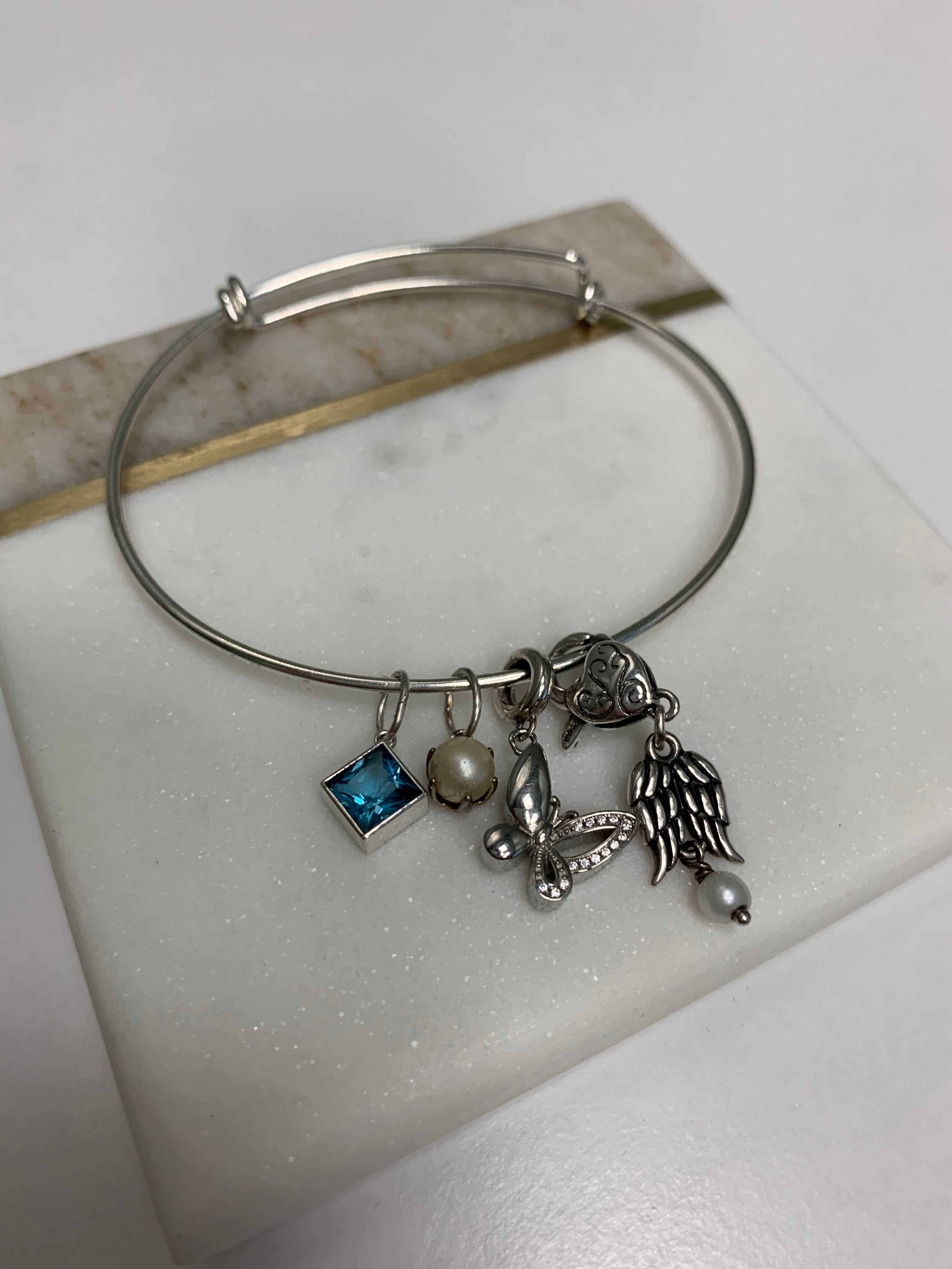 Sterling Silver Bangle Charm Bracelet