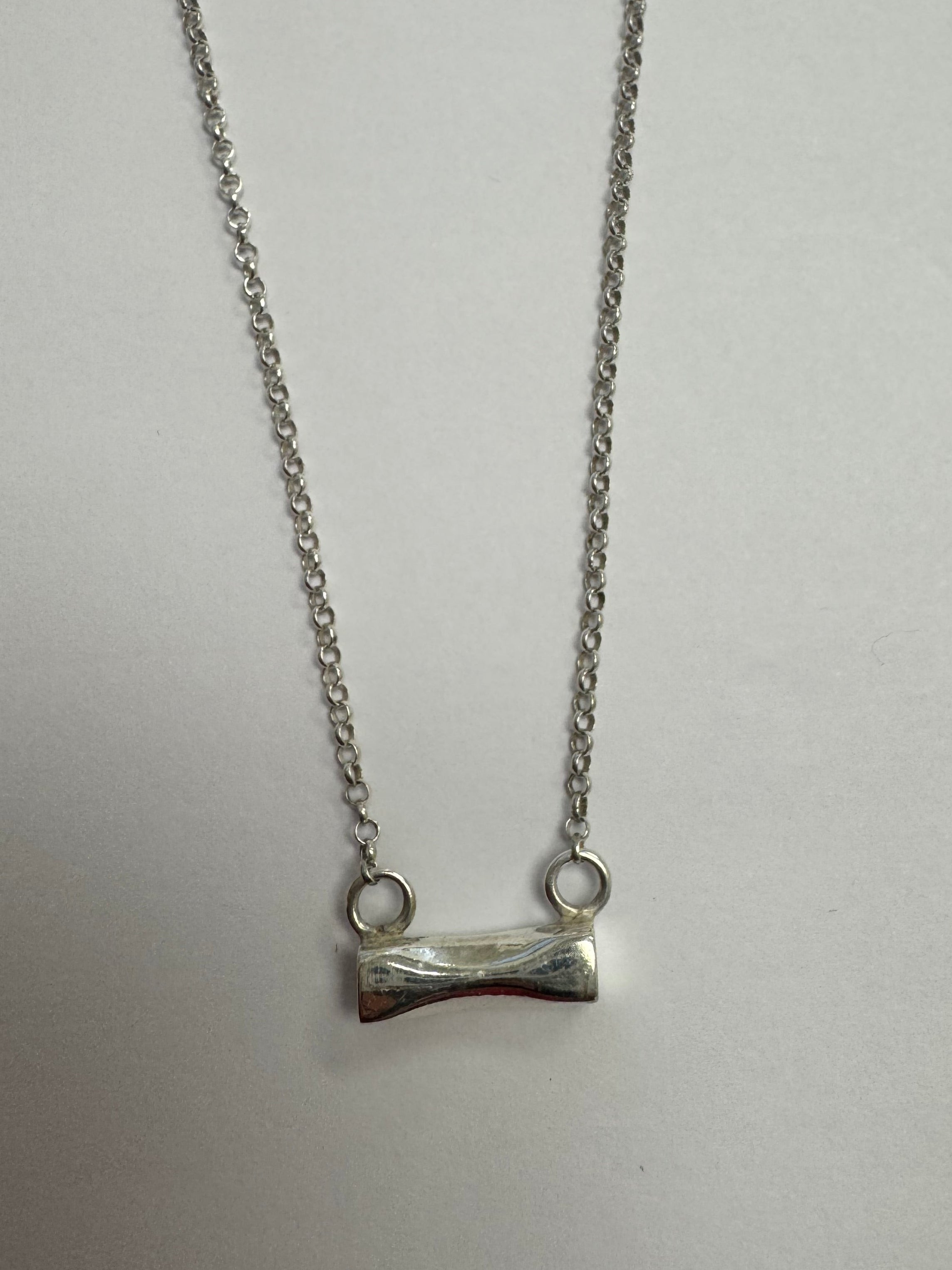 Sterling silver bar necklace - repair break in chain