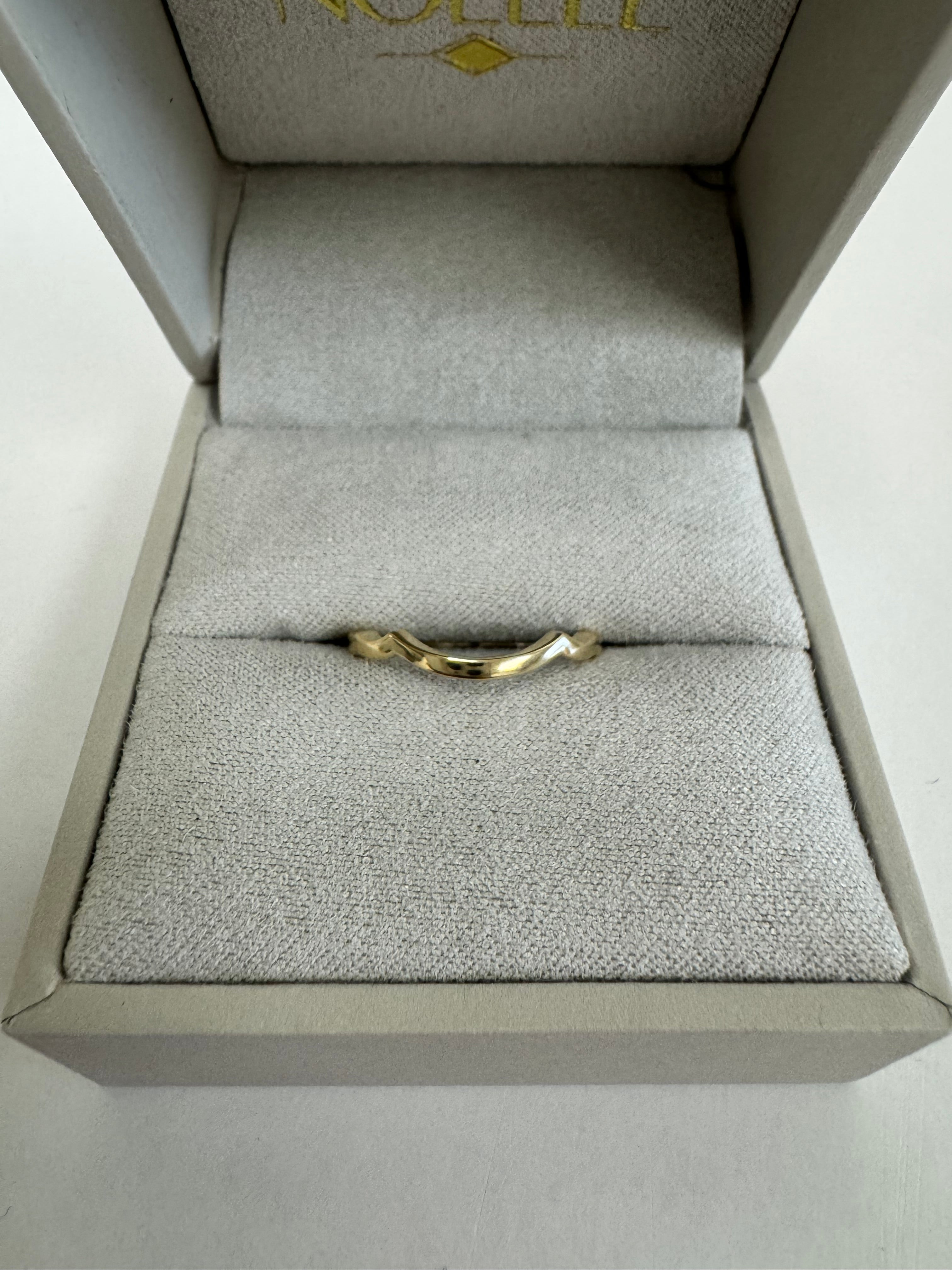 Custom 14k yellow gold shadow band to fit customer's eng. ring - Size 5.5