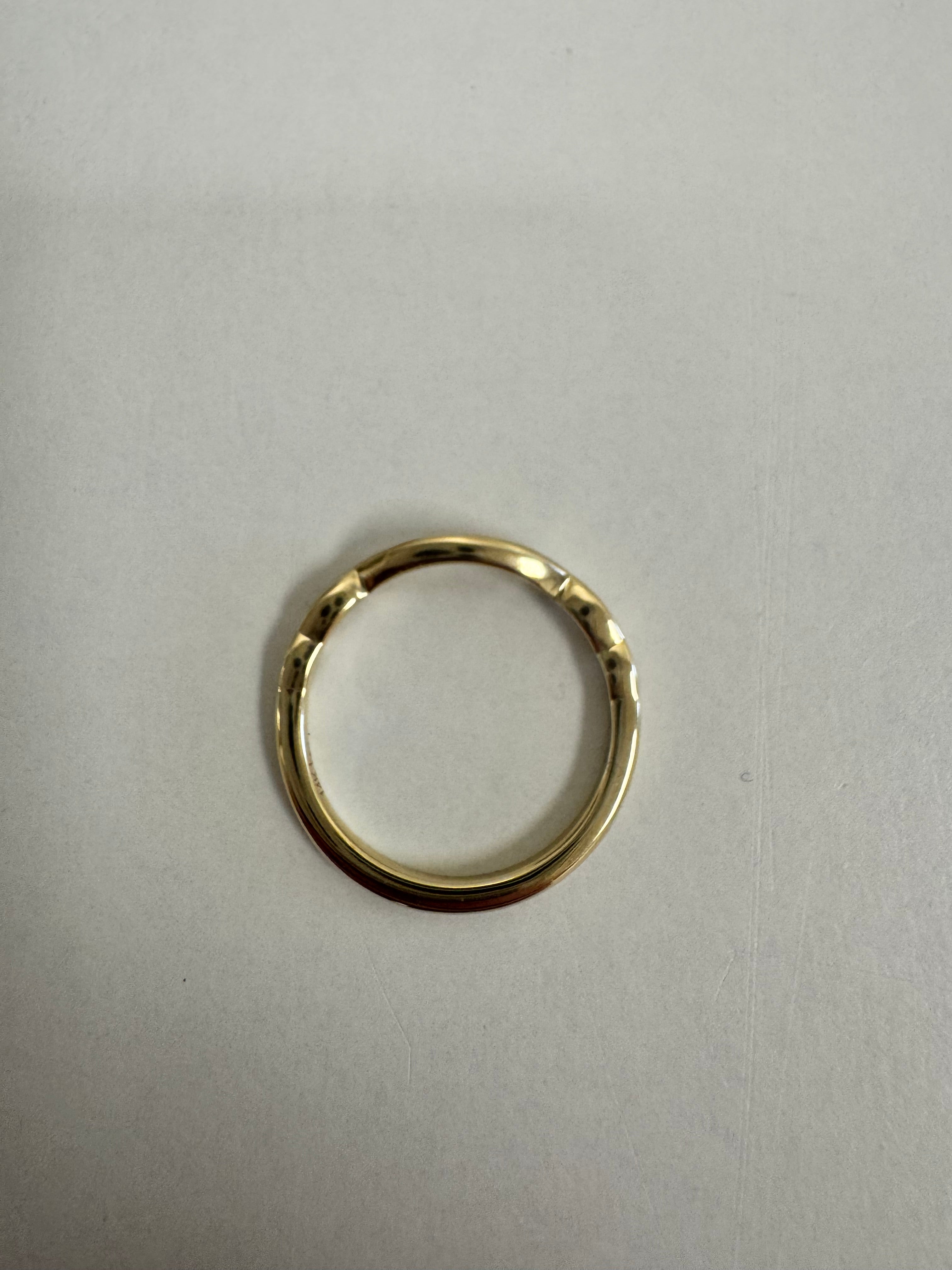 Custom 14k yellow gold shadow band to fit customer's eng. ring - Size 5.5