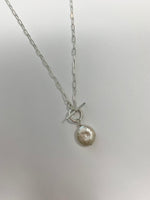 coin pearl toggle necklace
