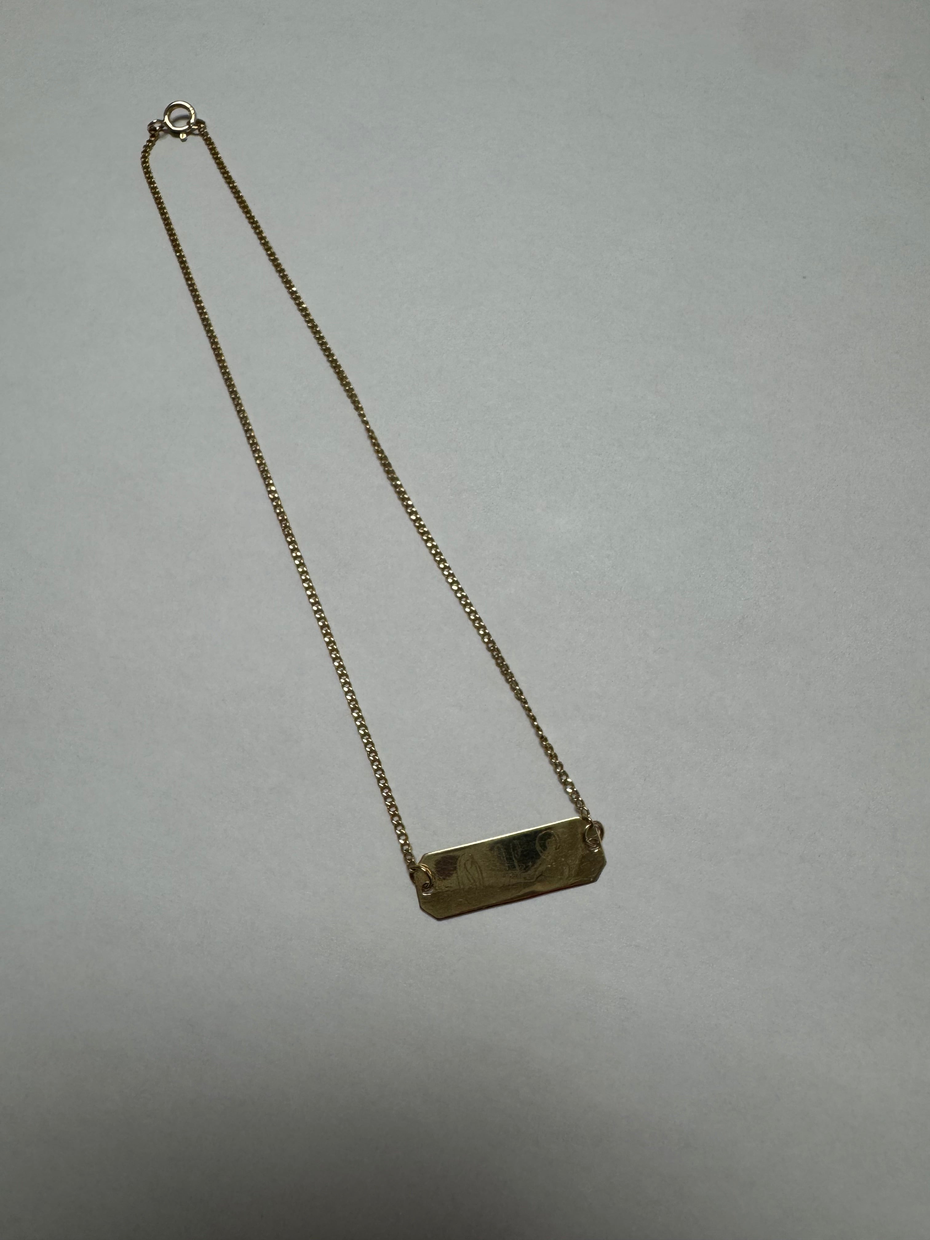 Replace spring ring on 14k yellow gold engraved bar anklet (5mm, 14k yellow gold spring ring)