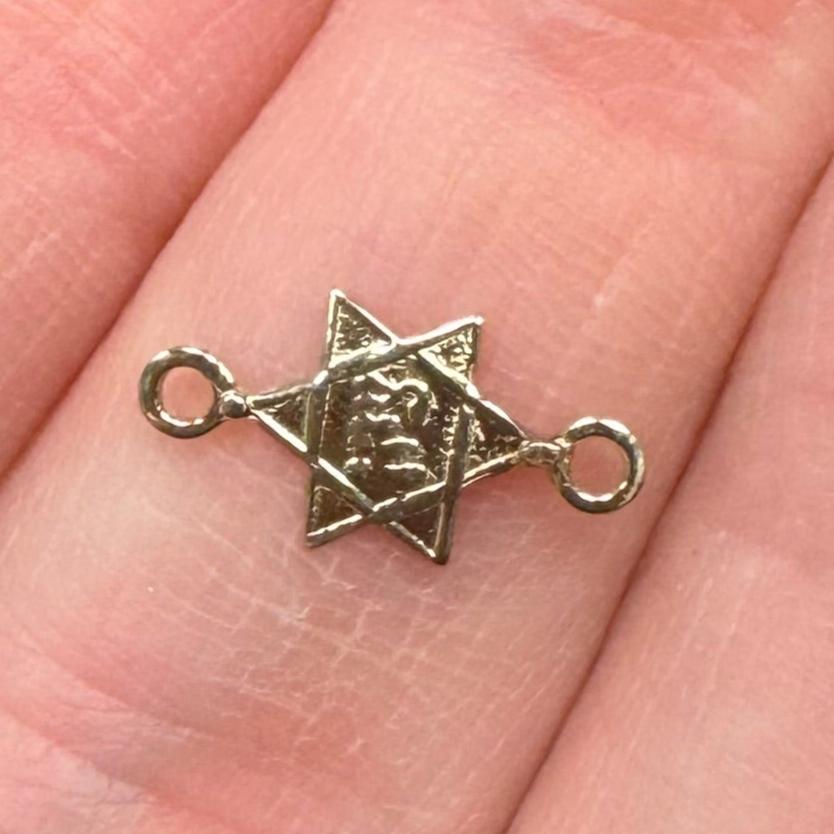 14k yellow gold Star of David charm (modify charm to be connector for bracelet)