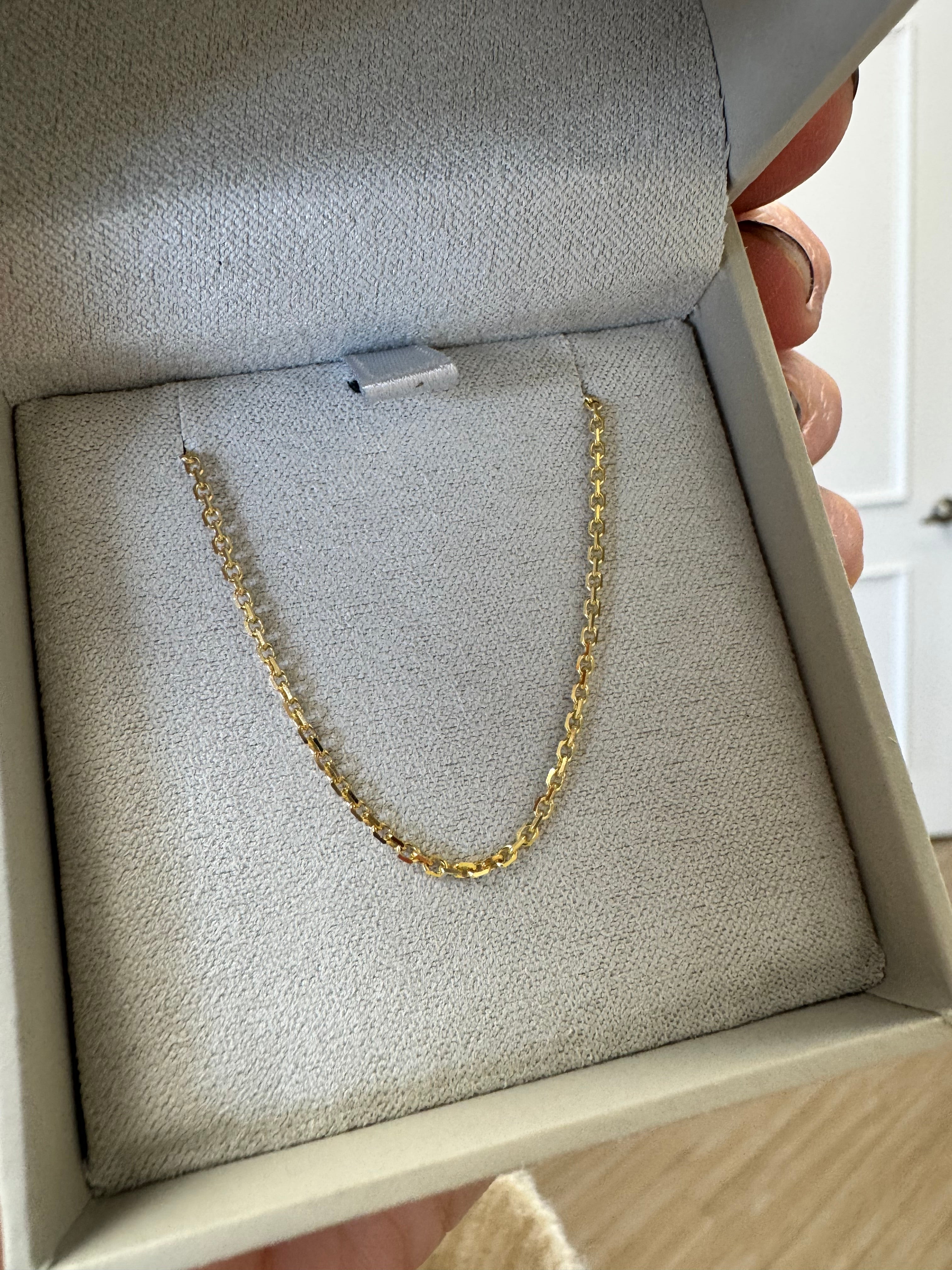 10k yellow gold 1.5mm diamond cut cable chain