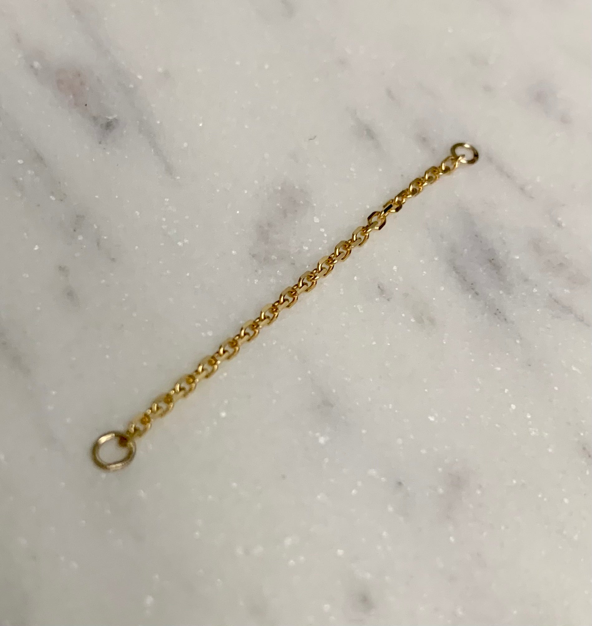 14k yellow gold diamond cut cable nose ring chain