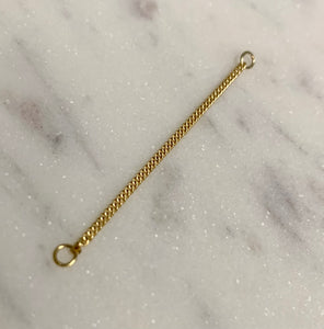 14k yellow gold curb nose ring chain