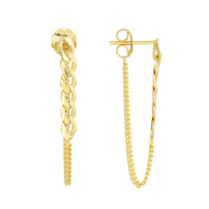 curb chain front-to-back earrings
