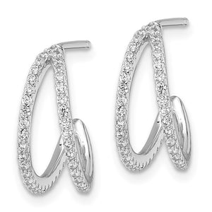 cz split hoop earrings