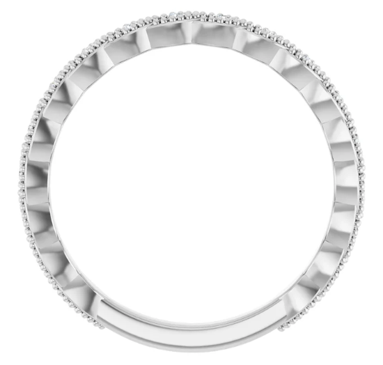 14K White Gold .07 CTW Natural Diamond Anniversary Band. Size 7.