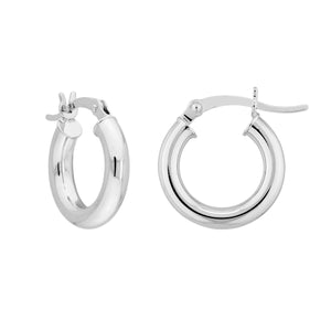 sterling silver polished hoop earrings