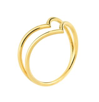 14k yellow gold double chevron ring