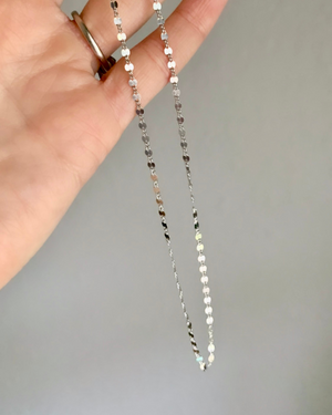 sparkly silver layering chain