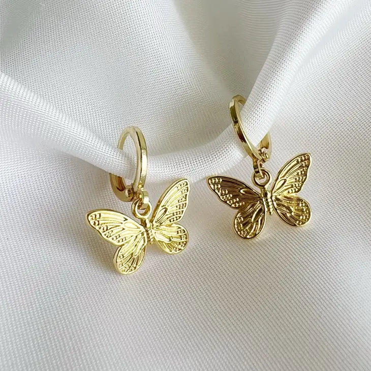 Mariposa Butterfly Huggie Hoop Earrings
