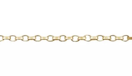 14K Yellow 1.1 mm Rolo Chain - claspless jewelry