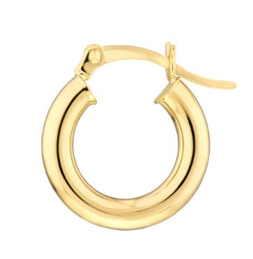 10k yellow gold polished hoop earrings