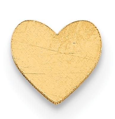 14k yellow gold heart stamping - 4 x 3.8 mm