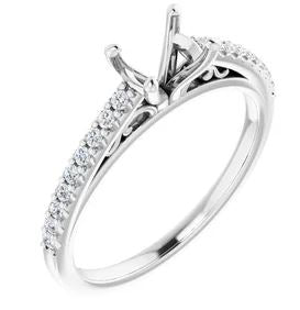 14k White Gold Diamond Engagement Ring