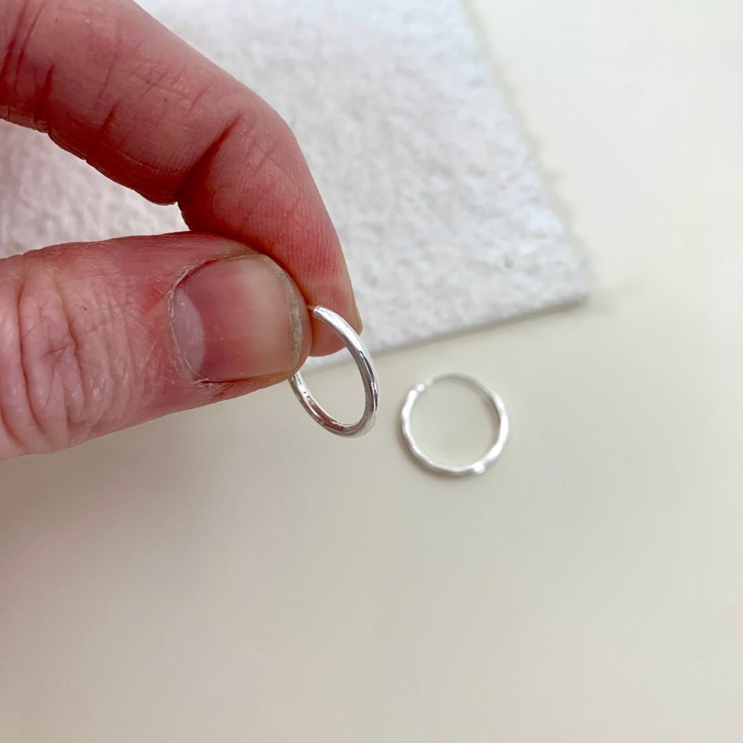 Sterling Silver Endless Tube Hoop Earrings