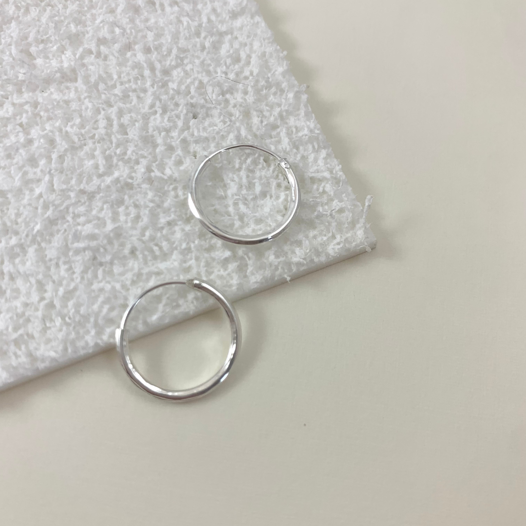 Sterling Silver Endless Tube Hoop Earrings