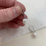 Sterling Silver Rhodium-plated Freshwater Cultured Pearl Dangle Earrings