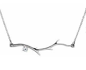 14k White Gold Branch Necklace