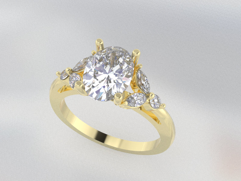 14k Yellow Gold Lab Grown Diamond Engagement Ring