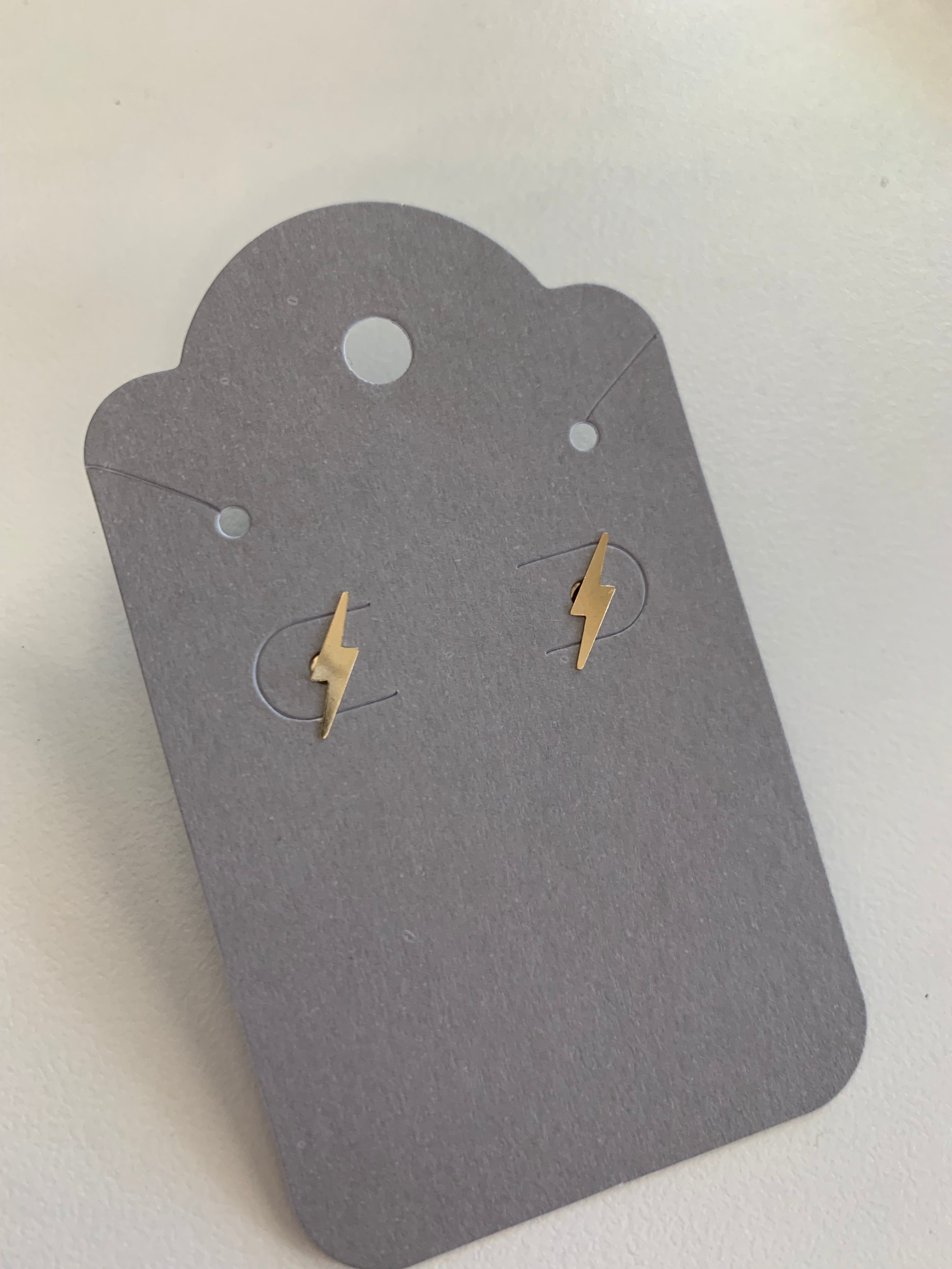14k yellow gold lightning bolt earrings
