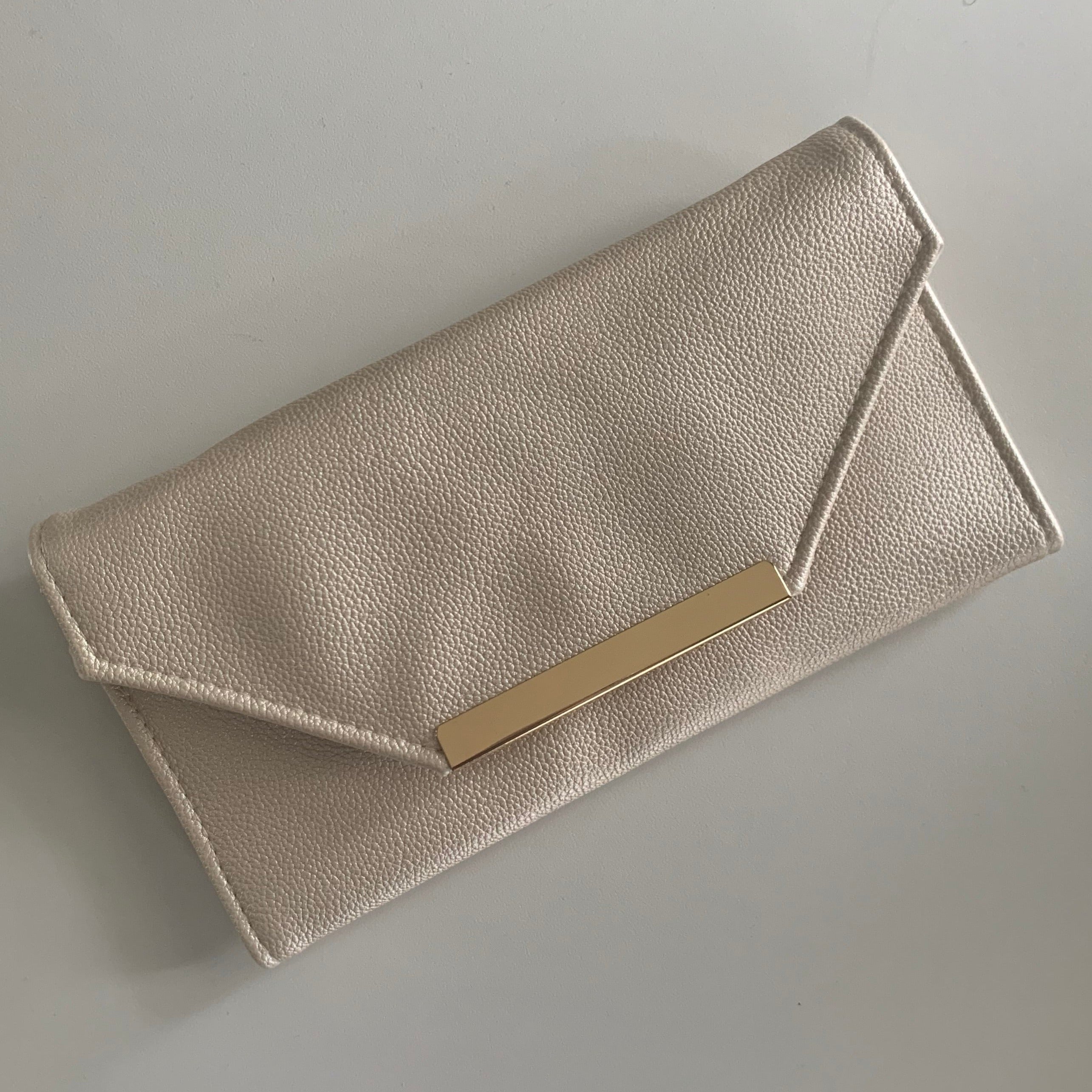 Champagne Leatherette Jewelry Clutch