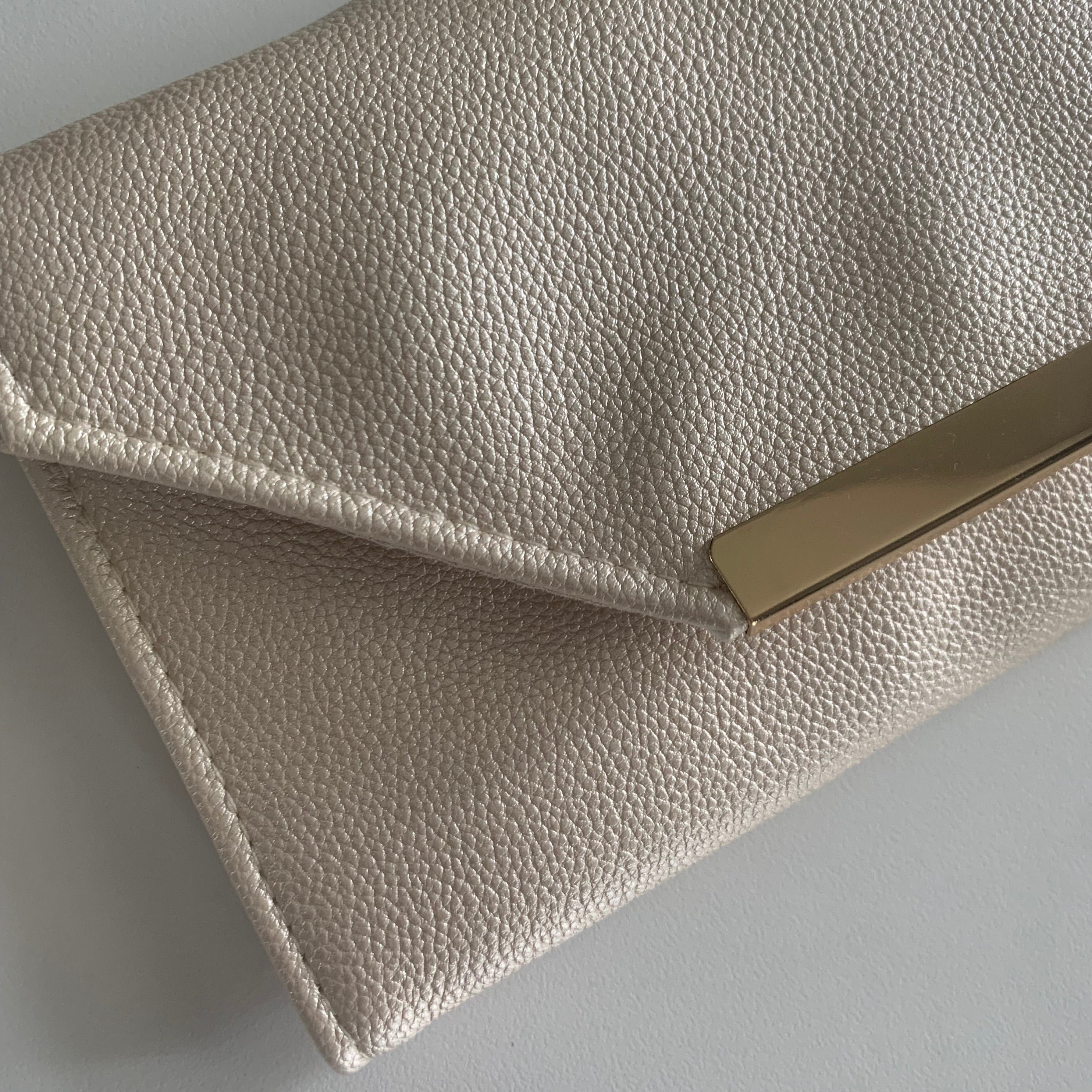 Champagne Leatherette Jewelry Clutch