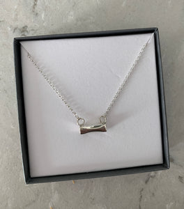 18" Sterling Silver Bar Necklace on 2mm Rolo