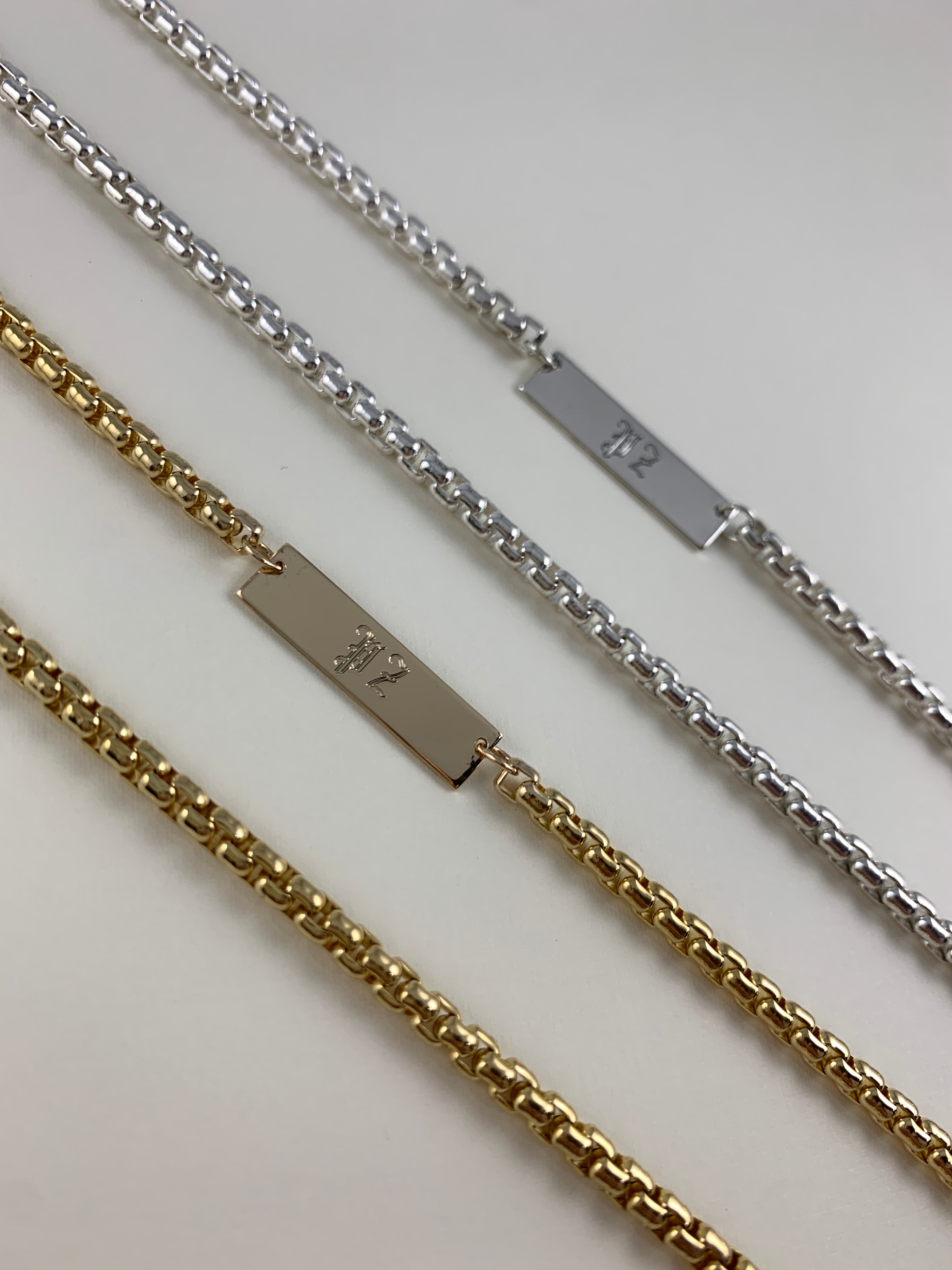 Yellow Gold-Filled Engraved Bar Necklace