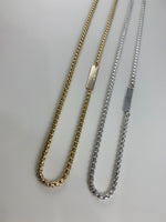 Sterling Silver Engraved Bar Necklace