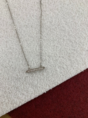 Pointed Diamond Bar Necklace