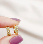Laurel Pave Huggie Hoops Earrings Gold Filled by True by Kristy
