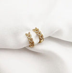 Laurel Pave Huggie Hoops Earrings Gold Filled by True by Kristy