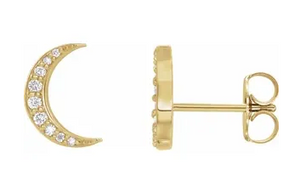Crescent Moon Studs