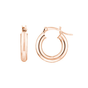 10k gold polished hoop earrings