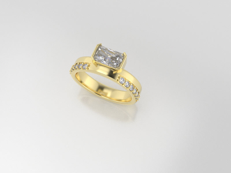 14k Yellow Gold Diamond Engagement Ring