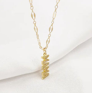 Mama Pave CZ Necklace Gold Filled by True by Kristy