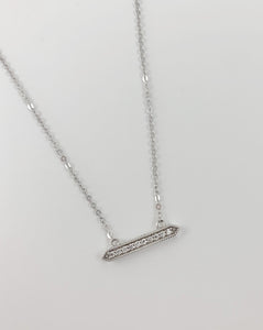 Pointed Diamond Bar Necklace