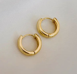Jake Chunky Huggie Hoops Earrings Gold Filled by True by Kristy