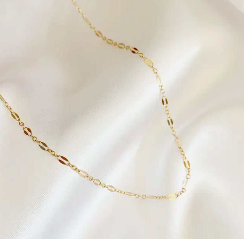 Kamryn Dapped Sequin Layering Chain Necklace Gold Filled by True by Kristy